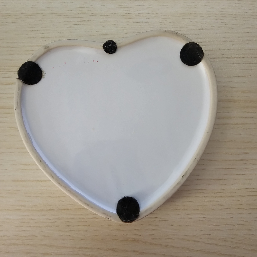 Vintage Kim Anderson Heart Shaped Ceramic Music Box And Trinket Holder Works View 4